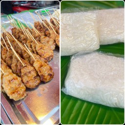 เซ็ตหมูปิ้ง 8 ไม้ ข้าว 2 ห่อ