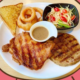 หมู+ไก่พริกไทยดำ