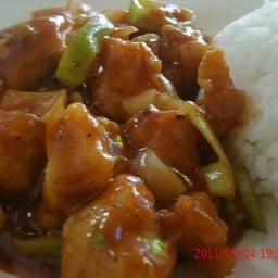 ข้าวไก่กรอบBBQ
