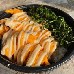 ข้าวไก่ราดซอสแซลม่อน