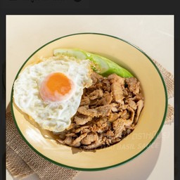 หมู ไก่ เนื้อ ผัดกระเทียม ผัดน้ำมันหอย  ราดข้าว