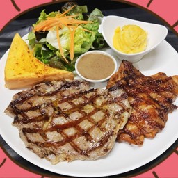 เนื้อริบอาย+ไก่สไปซี่