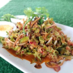 ยำถั่วพูกุ้งสด
