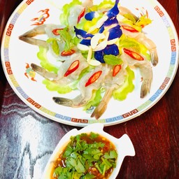 กุ้งแช่น้ำปลา +น้ำจิ้มซีฟู้ด รสเด็ด