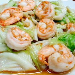 กุ้งผัดกะหล่ำปี