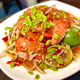 ตำแซลมอน(ปลาร้า)