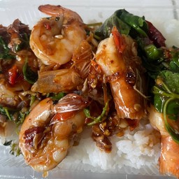 ข้าวผัดกระเพรากุ้ง