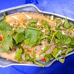 ปลาทับทิมนึ่งมะนาว