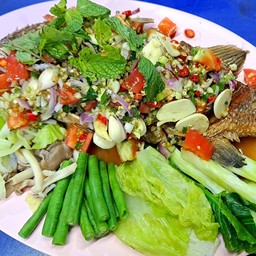 ปลากะพงลุยสวน