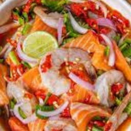 ยำแซลมอน - กุ้งสด