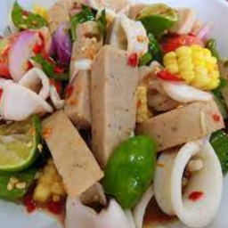 ยำไข่แดงเค็ม - หมูยอ - ปลาหมึก