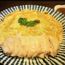 Omelet Rice Chicken Gai Tod  with Salad and Soup