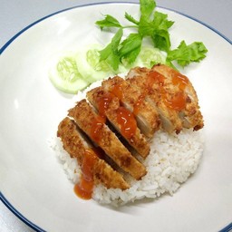 ข้าว-หน้าหมูยอทอด