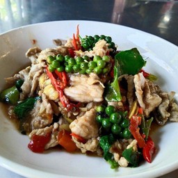 ผัดฉ่าหมู -ราดข้าว