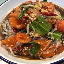 ตำเส้นแก้วปลาแซลม่อน