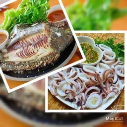 ชุดแซ่บสุดซี้ด  ชุดเมี่ยงปลา+หมึกสดลวกจิ้ม