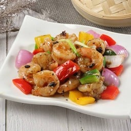 กุ้งผัดพริกหยวกเต้าซี่