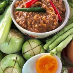 ชุดแจ่วบอง+ไข่ต้ม(1หน่วย)+ผักสด