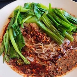 ข้าวปุ้นซาวน้ำปลาร้า+ชุดผัก