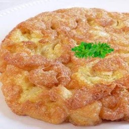 ข้าวไข่เจียวหมู+หอมหัวใหญ่+พริกขี้หนู