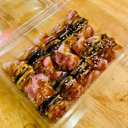ซูชิเบค่อนย่างไฟ 10 คำ Grilled Bacon Sushi