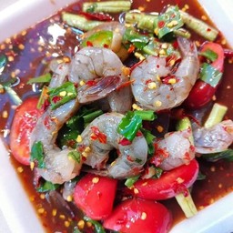 ตำเหลากุ้งสด
