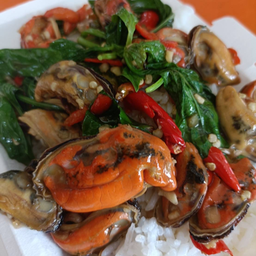 หอยผัดโหระพา