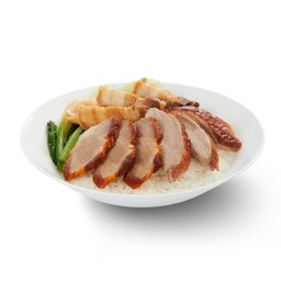 ข้าวหน้าเป็ด+หมูแดง+หมูกรอบ