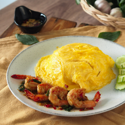 ไข่ข้น กะเพรากุ้ง