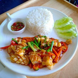 ข้าว ราดผัดไข่เค็ม