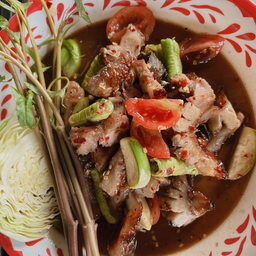 ตำเหลาคอหมูย่าง