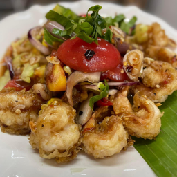 ยำกุ้งกรอบ