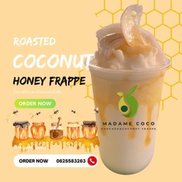 น้ำผึ้ง+มะพร้าวเผาปั่นนมสด