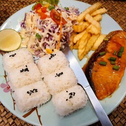 สเต็กแซลมอนย่างซีอิ๊ว