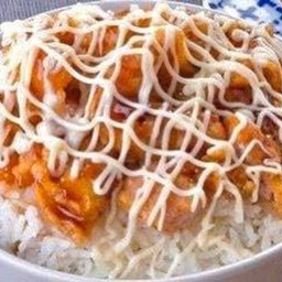 ข้าวไก่ราดซอสมายองเนส