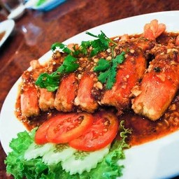 กุ้งทอดราดพริก