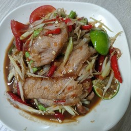 ตำหมูตกครก(คอหมูย่าง)