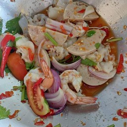 ยำกุ้งสุก+หมูยอ