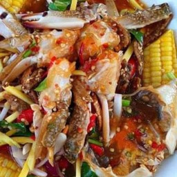 ยำมะม่วงปูม้า+ข้าวโพด