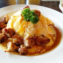 ข้าวไข่ข้นสเต็กหมู