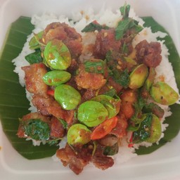 ผัดเผ็ดหมูกรอบสตอ