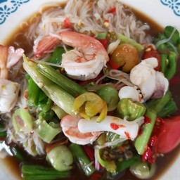 ตำขนมจีนกุ้งลวก