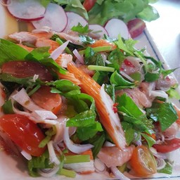 แซลม่อนปูอัดยำไทยวาซาบิ