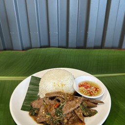 กระเพราตับ (ราดข้าว)