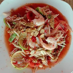 ตำไทย+กุ้งสุก+ปลากรอบ