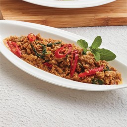 กะเพราเนื้อเทนเดอร์ลอยด์สับ (กับข้าว)