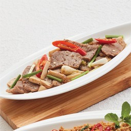 เนื้อเทนเดอร์ลอยด์ผัดน้ำมันหอย (กับข้าว)