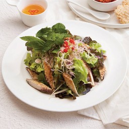 เมี่ยงปลาทูย่าง (O, A, B, AB) (Spicy grilled short mackerel salad)