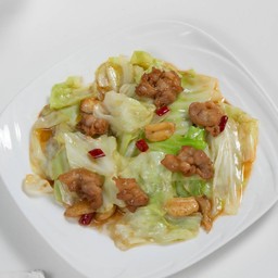 หมูสามชั้นผัดกะหล่ำปลีใส่พริกแห้ง (S)
