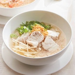 ข้าวต้มปลากะพง (O, A) (Rice soup with sea bass)